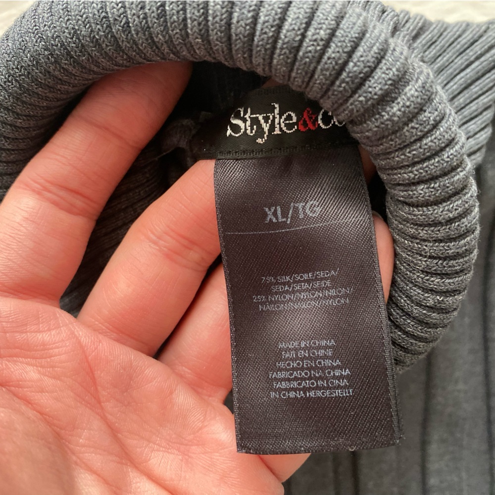 Style & Co. Ribbed Silk Turtleneck Sweater - Picture 3 of 6